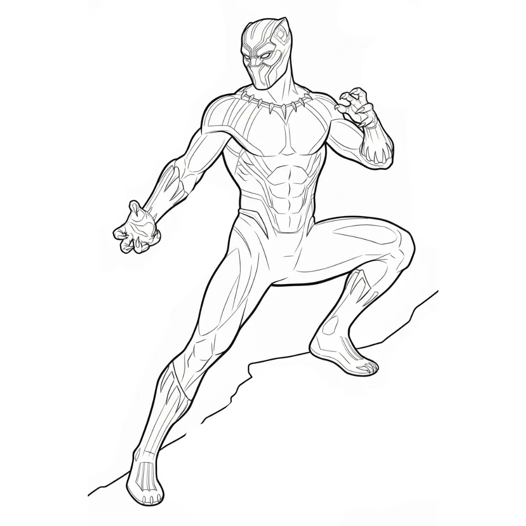 Black Panther 15 para colorear para niño de 8 años