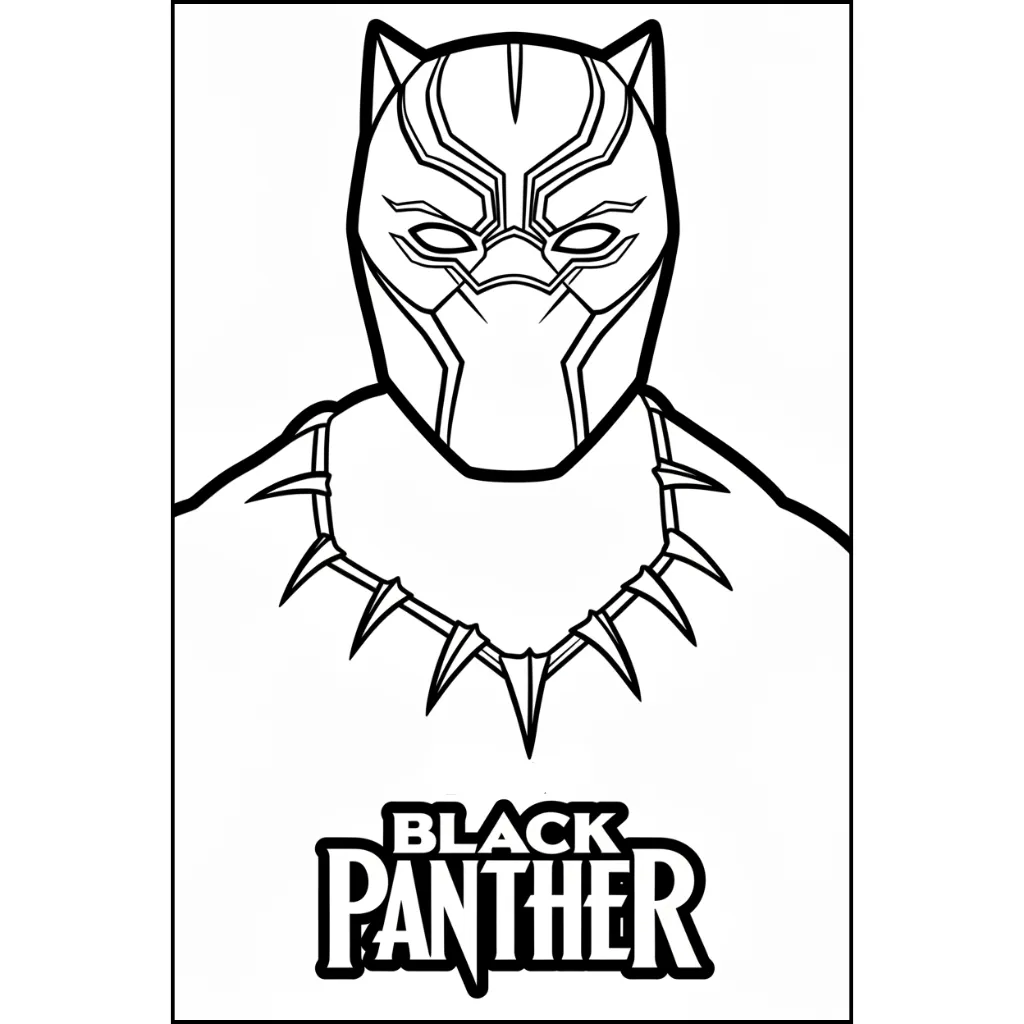 Black Panther 16 para colorear para imprimir para niño de 7 años