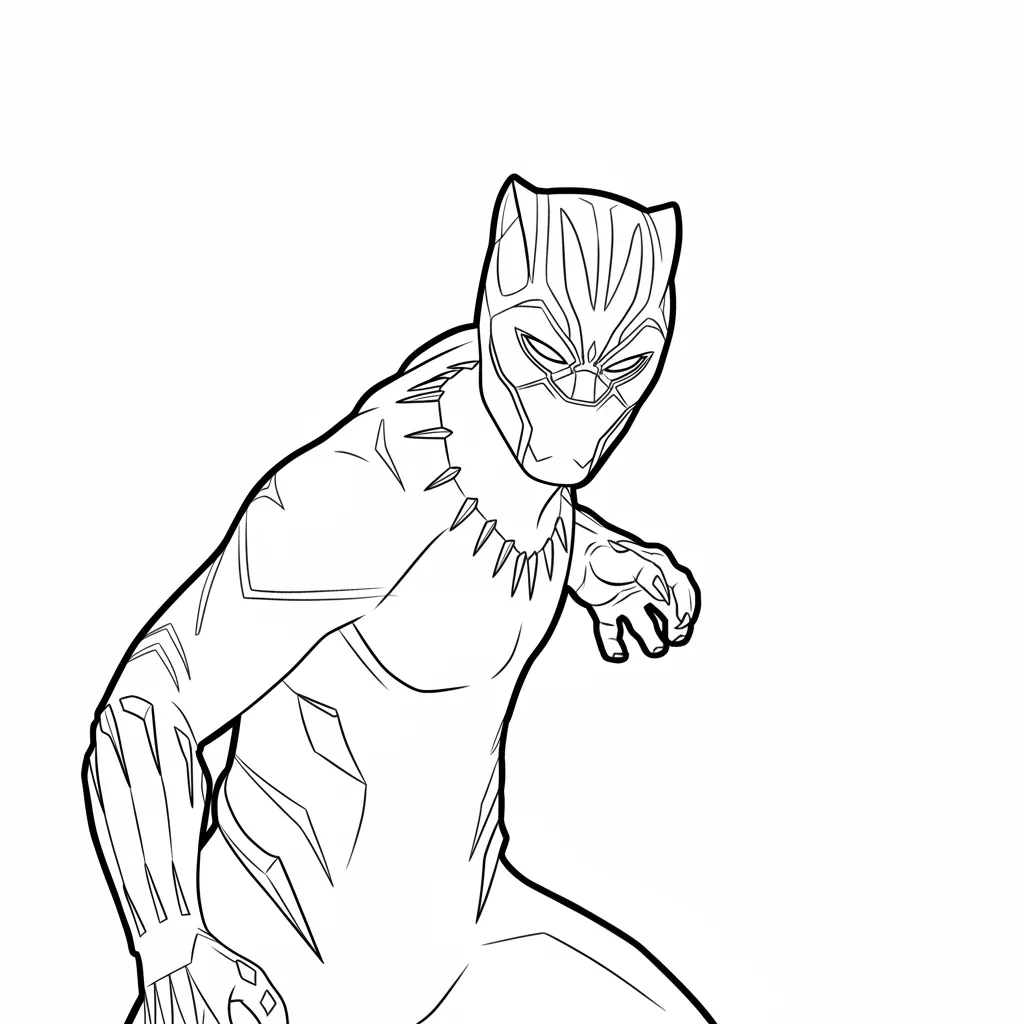 Black Panther 17 para colorear para imprimir para niño de 7 años