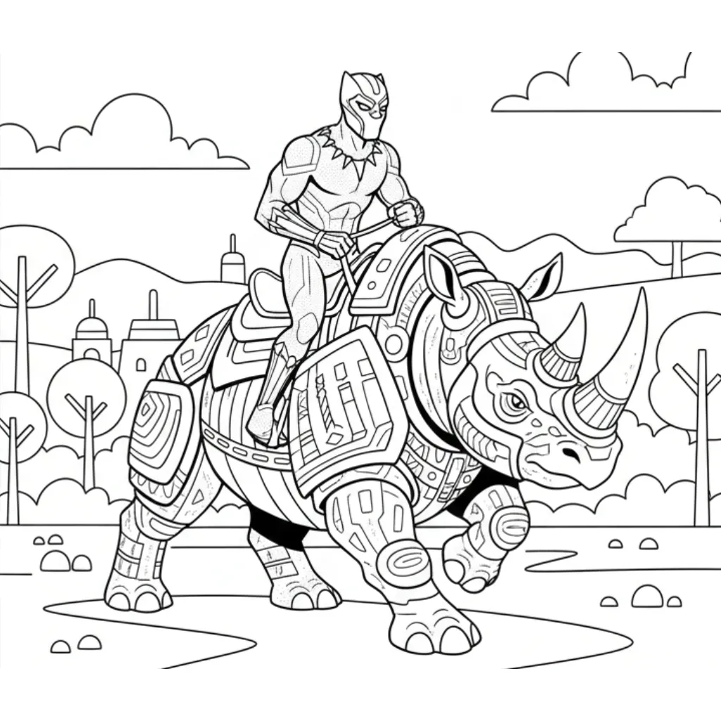 Black Panther 2 para colorear para niños para imprimir