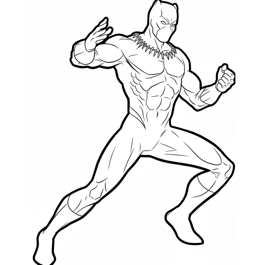 Black Panther 21 para colorear para niños para imprimir