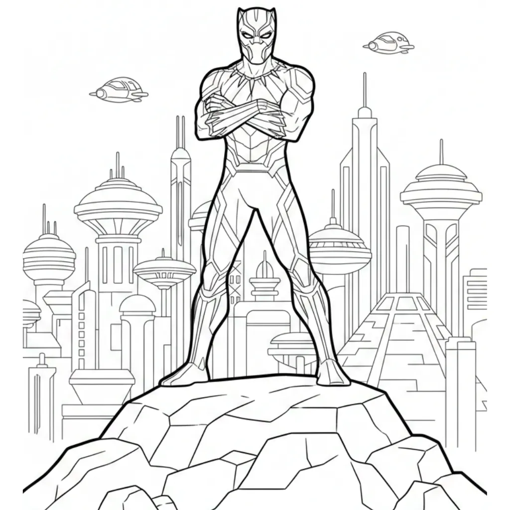 imprimir Black Panther 3 para colorear gratis