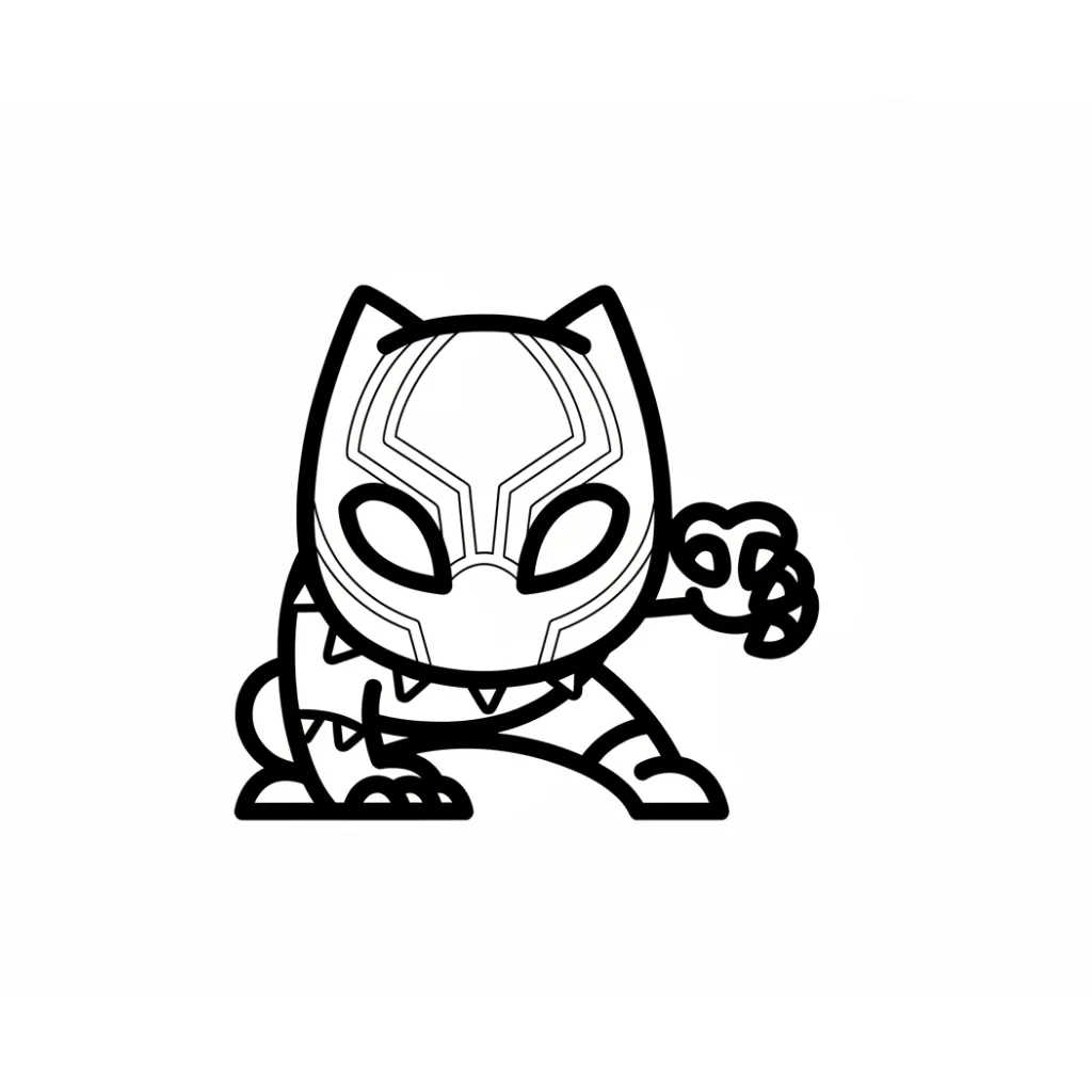 Black Panther 6 para colorear para niños para descargar