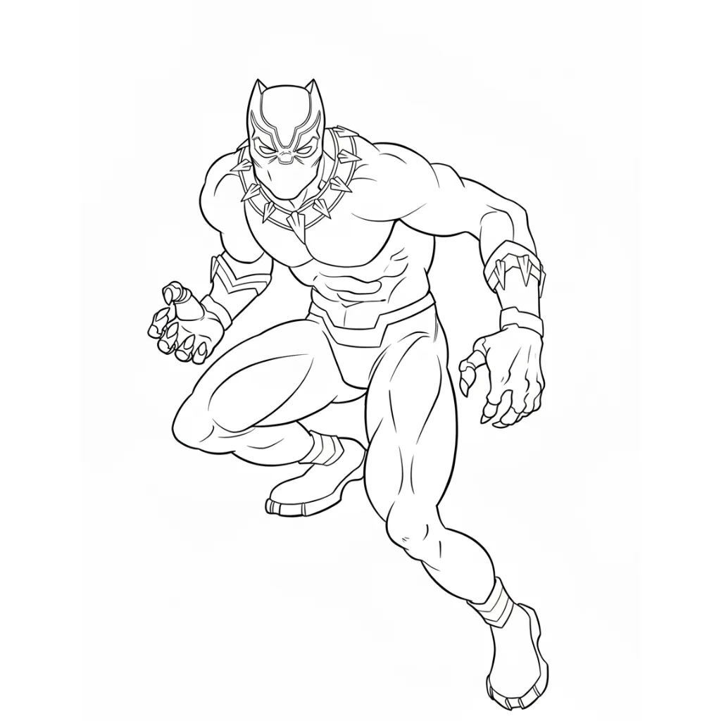 Black Panther 7 para colorear y recortar para imprimir gratis