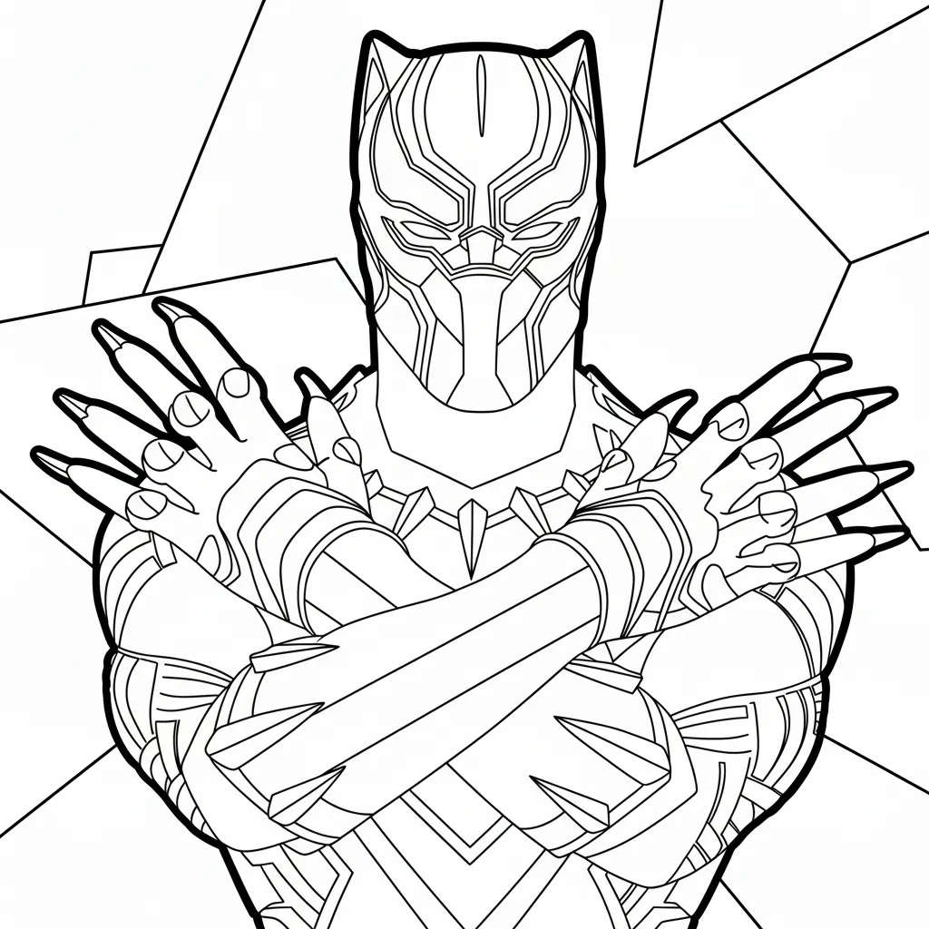 Black Panther 9 para colorear para niño de 8 años