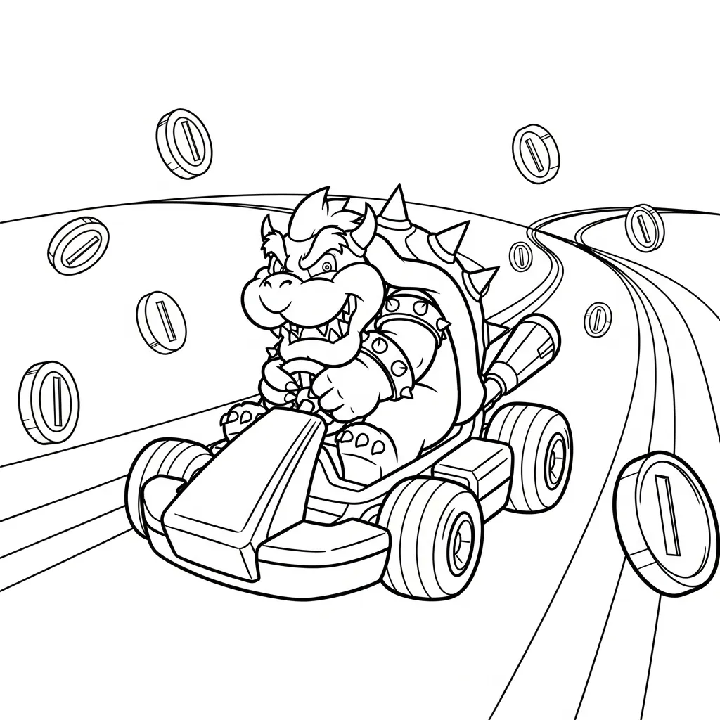 Bowser 15 para colorear y dibujos
