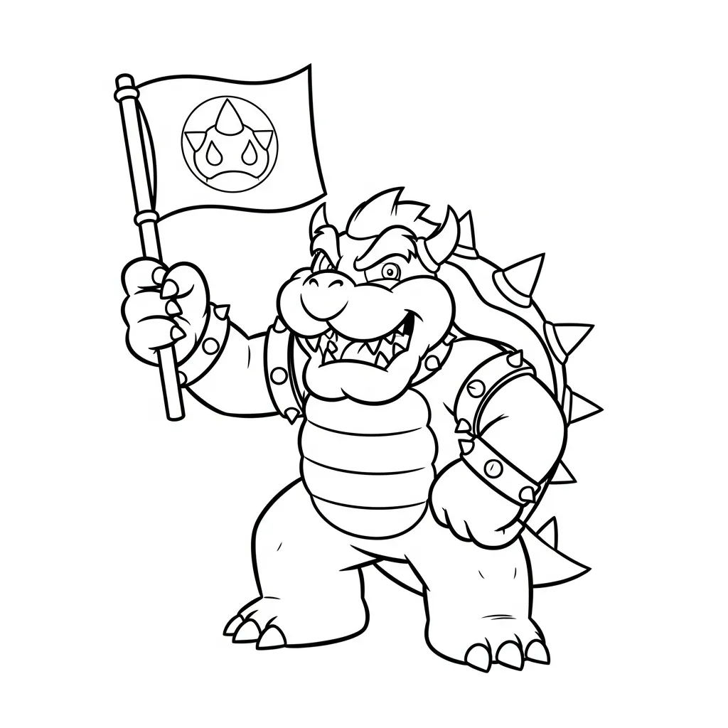Bowser 16 para colorear para imprimir pdf gratis