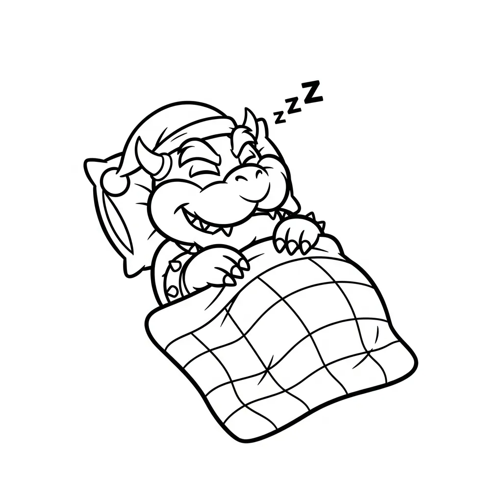 Bowser 17 para colorear para imprimir para niño de 9 años