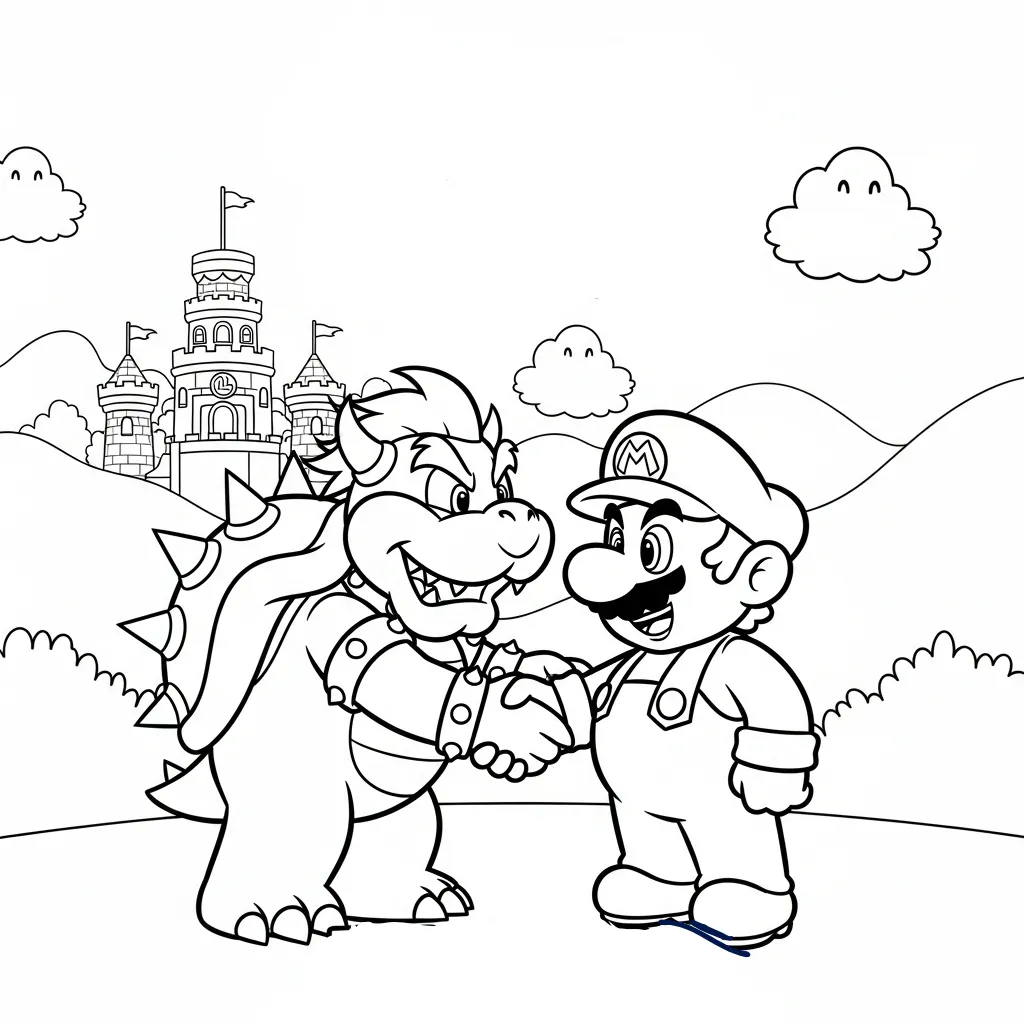 Bowser 18 para colorear para niño