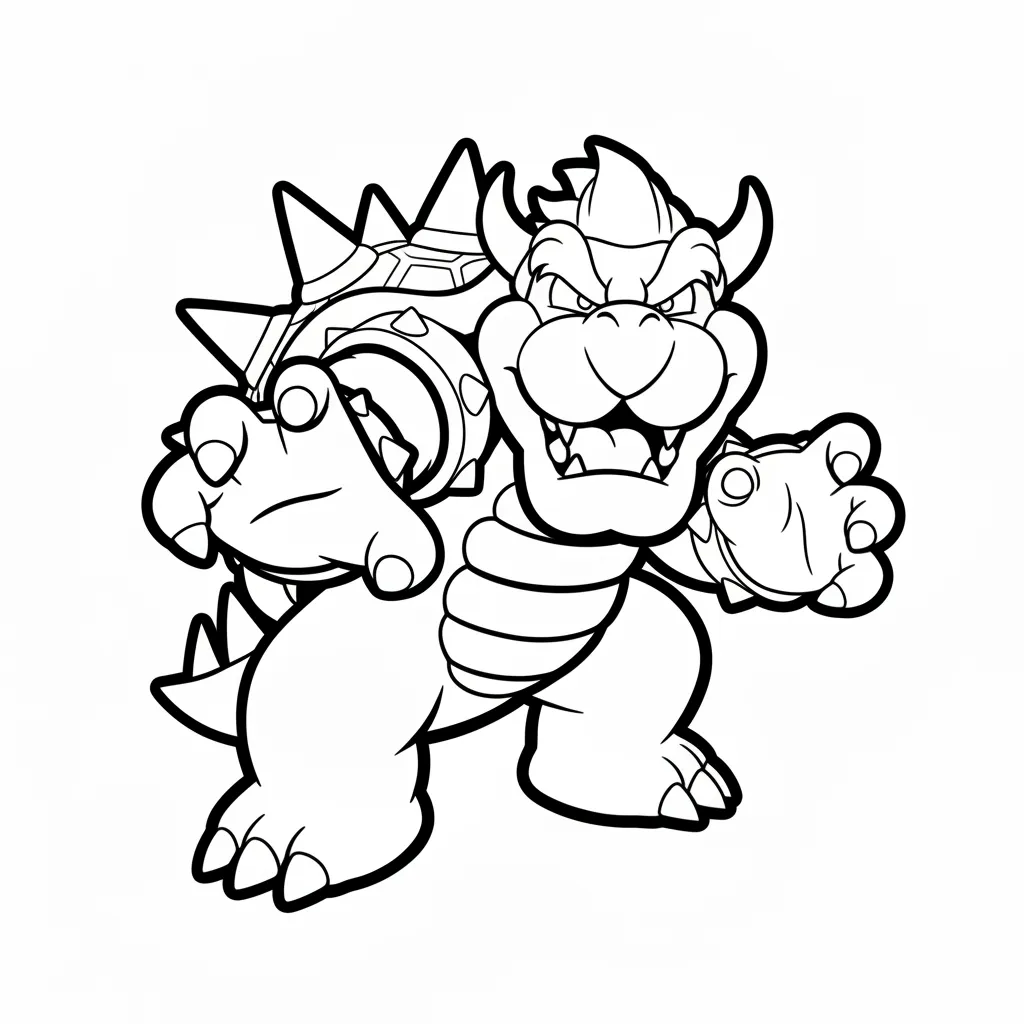 Bowser 2 para colorear para imprimir gratis