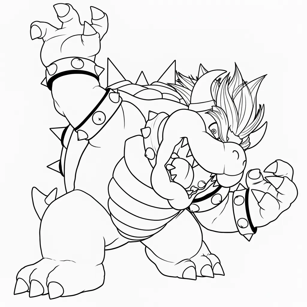 Bowser 3 para colorear para imprimir gratis