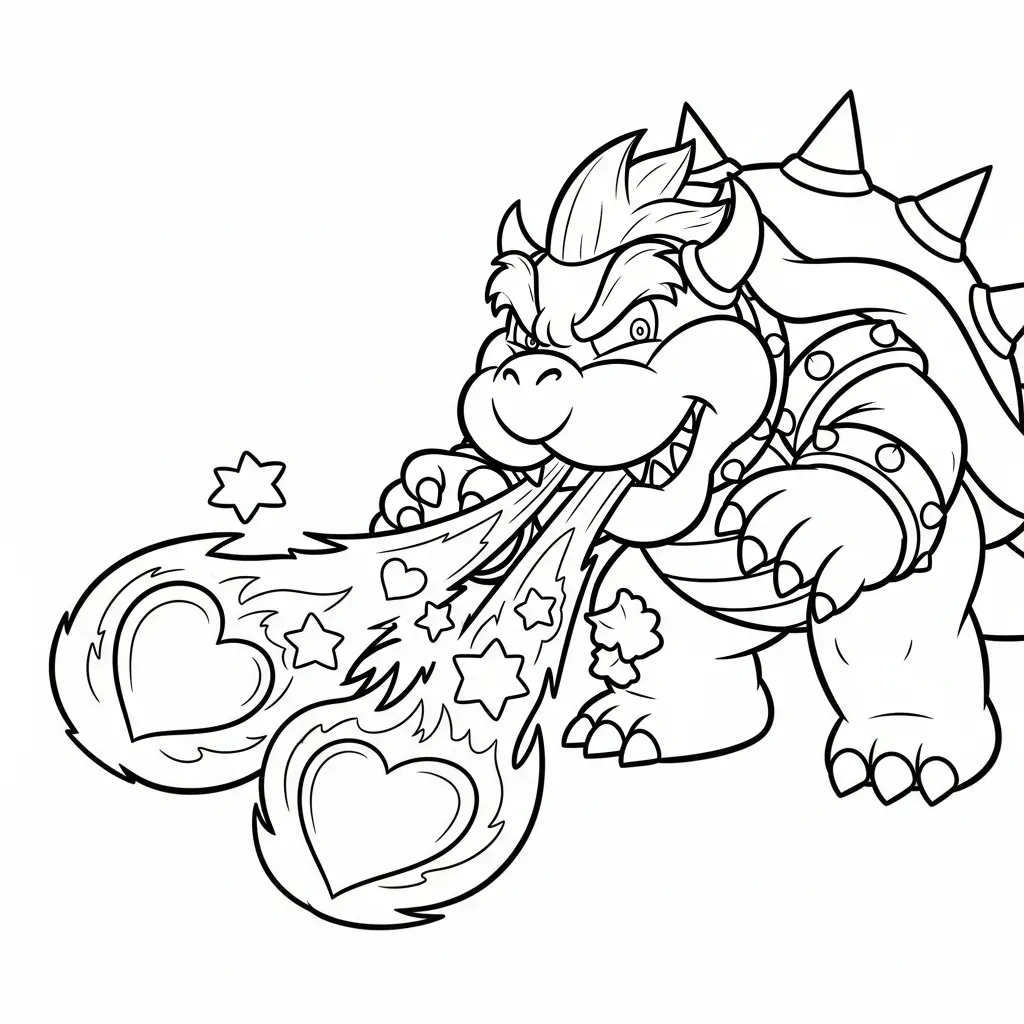 imagen de Bowser 4 para colorear para niño