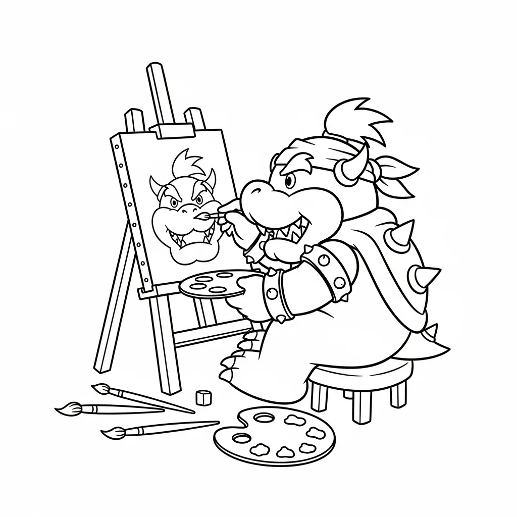 Bowser 5 para colorear y dibujo para imprimir