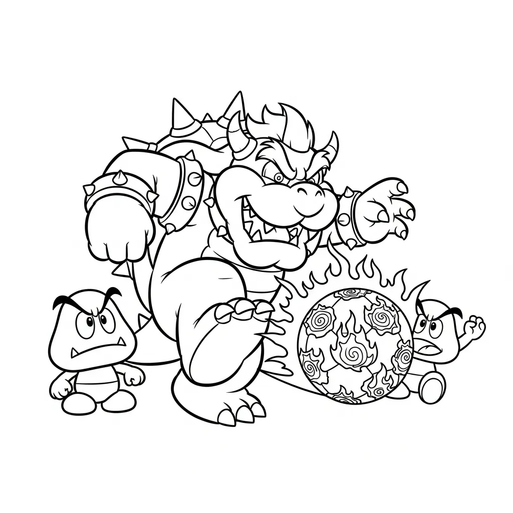 Bowser 6 para colorear y recortar