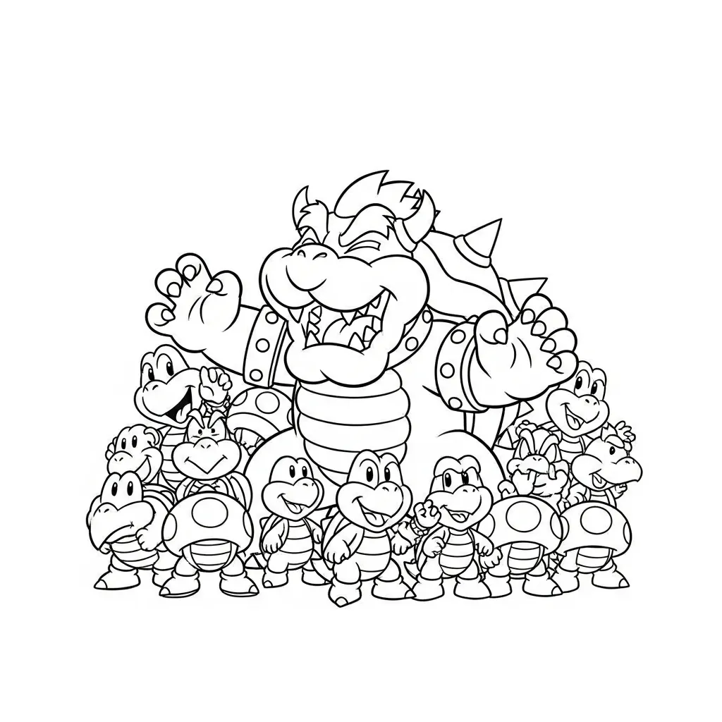 Bowser 7 para colorear para imprimir gratis