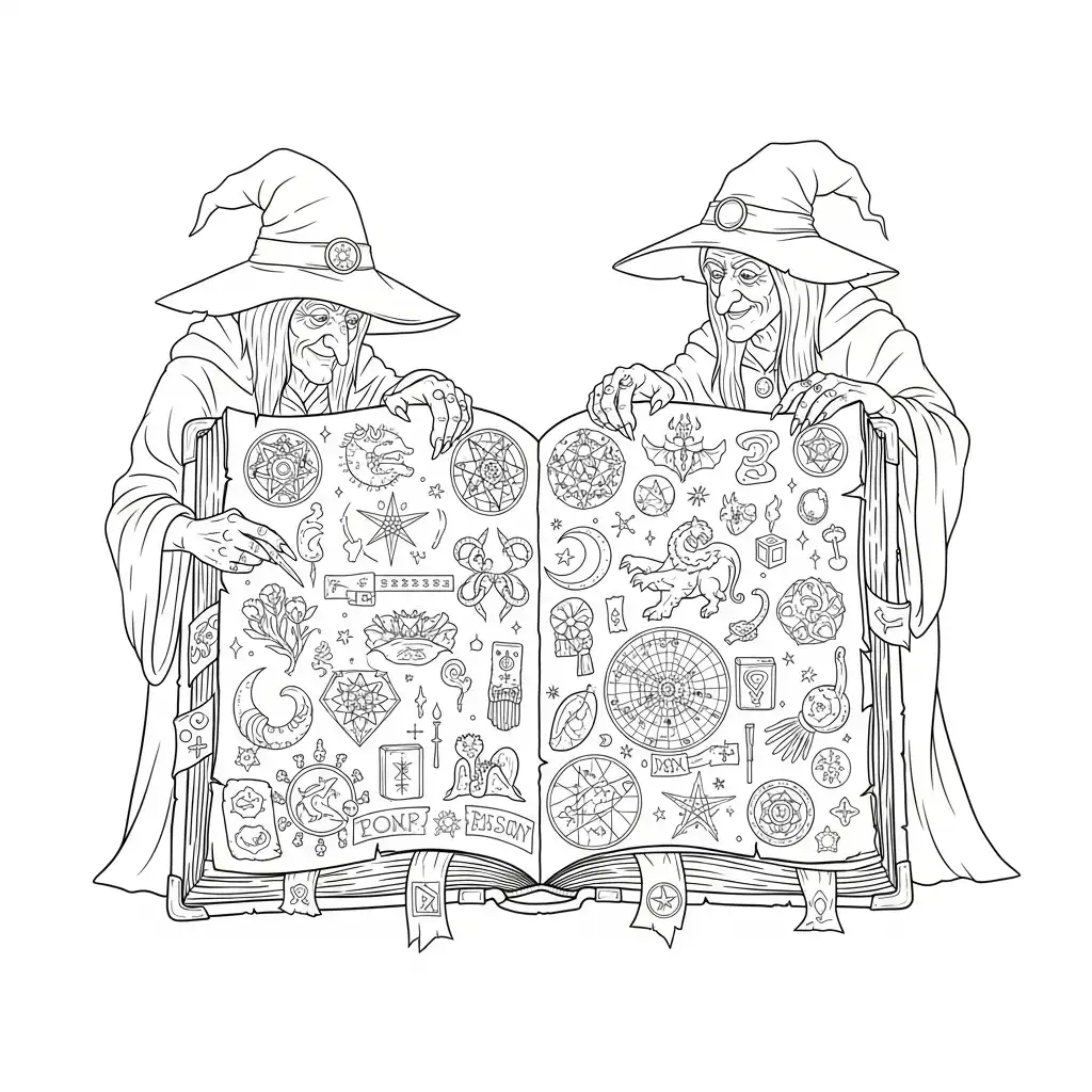 Brujas para colorear para niño de 8 años