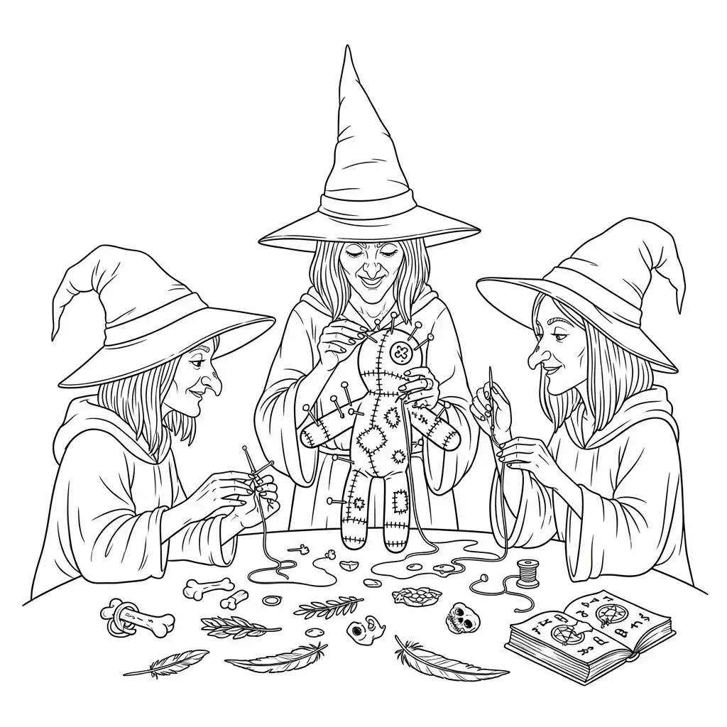 Brujas para colorear gratis 1