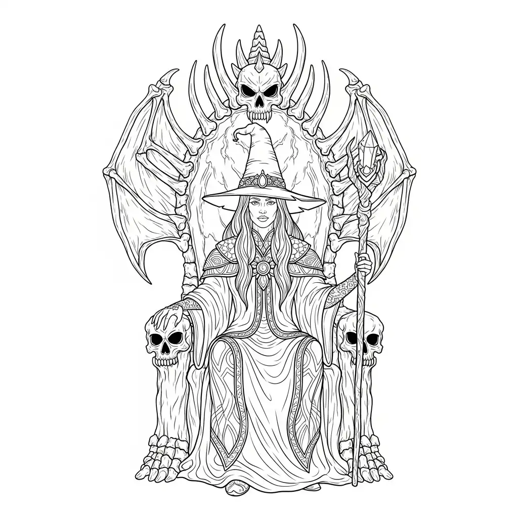 Brujas para colorear para niños para imprimir 1