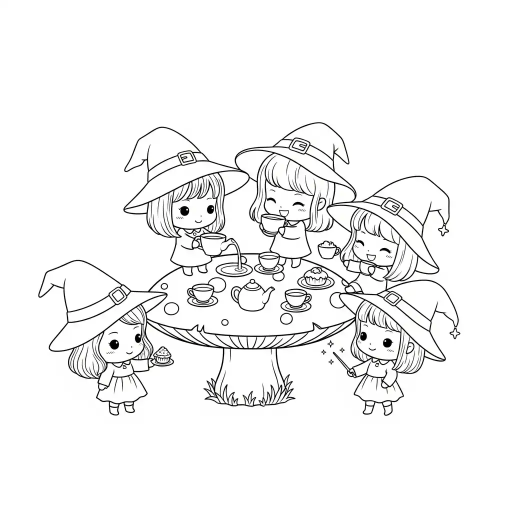 Brujas para colorear para niño para imprimir gratis