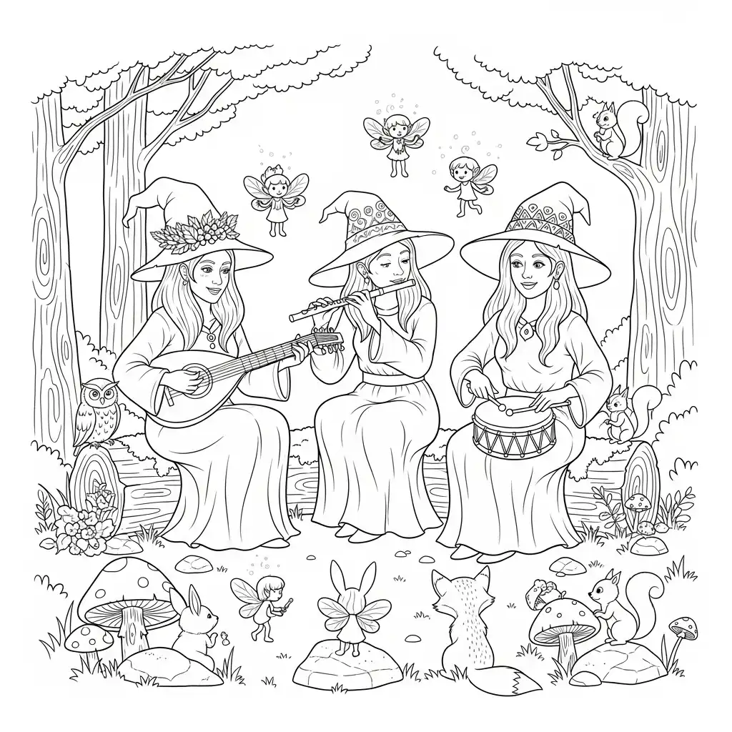 Brujas para colorear para imprimir para niños