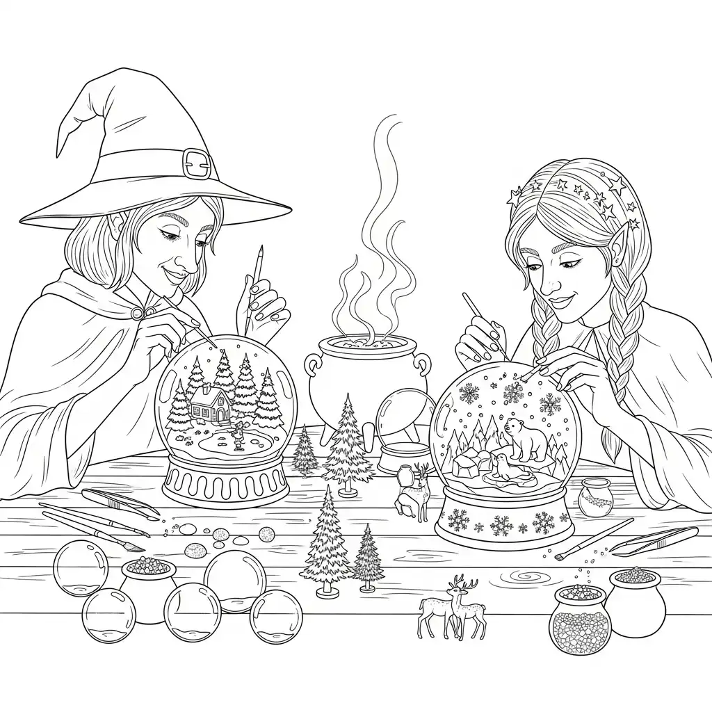 Brujas para colorear gratis para imprimir