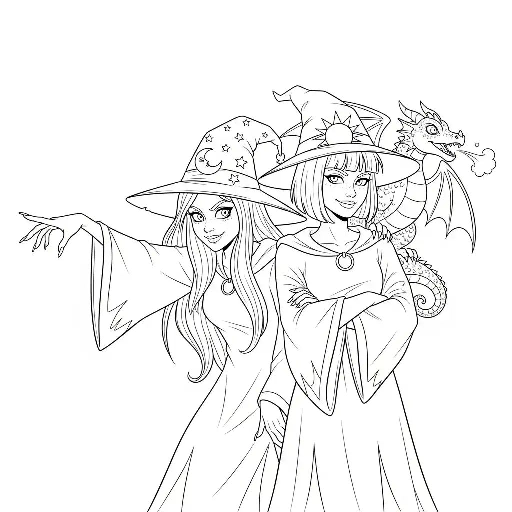 Brujas para colorear para niño de 5 años