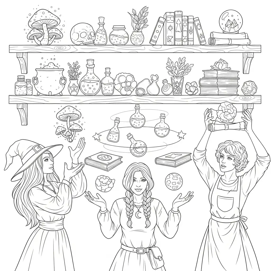 Brujas para colorear para imprimir para niño de 6 años