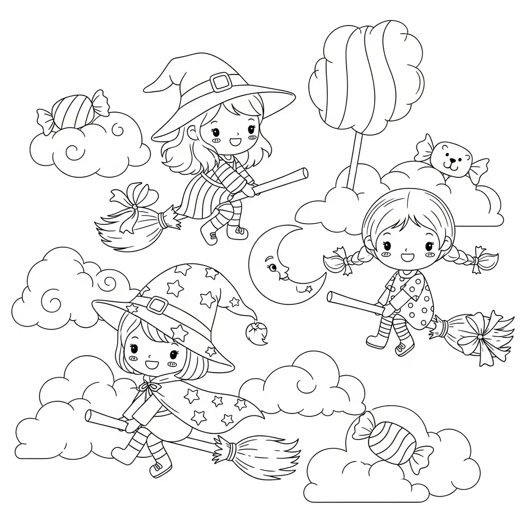 Brujas para colorear para imprimir a4