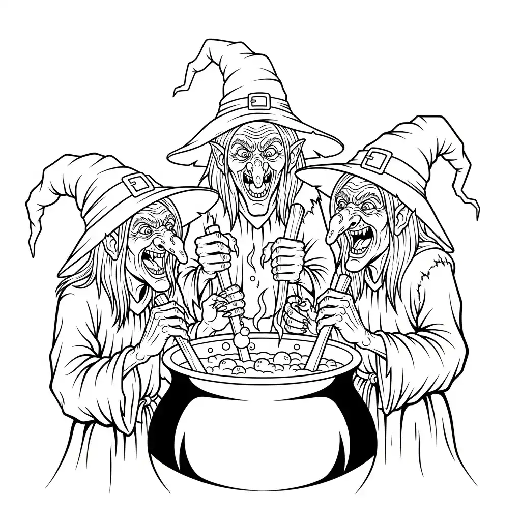 Brujas para colorear en línea