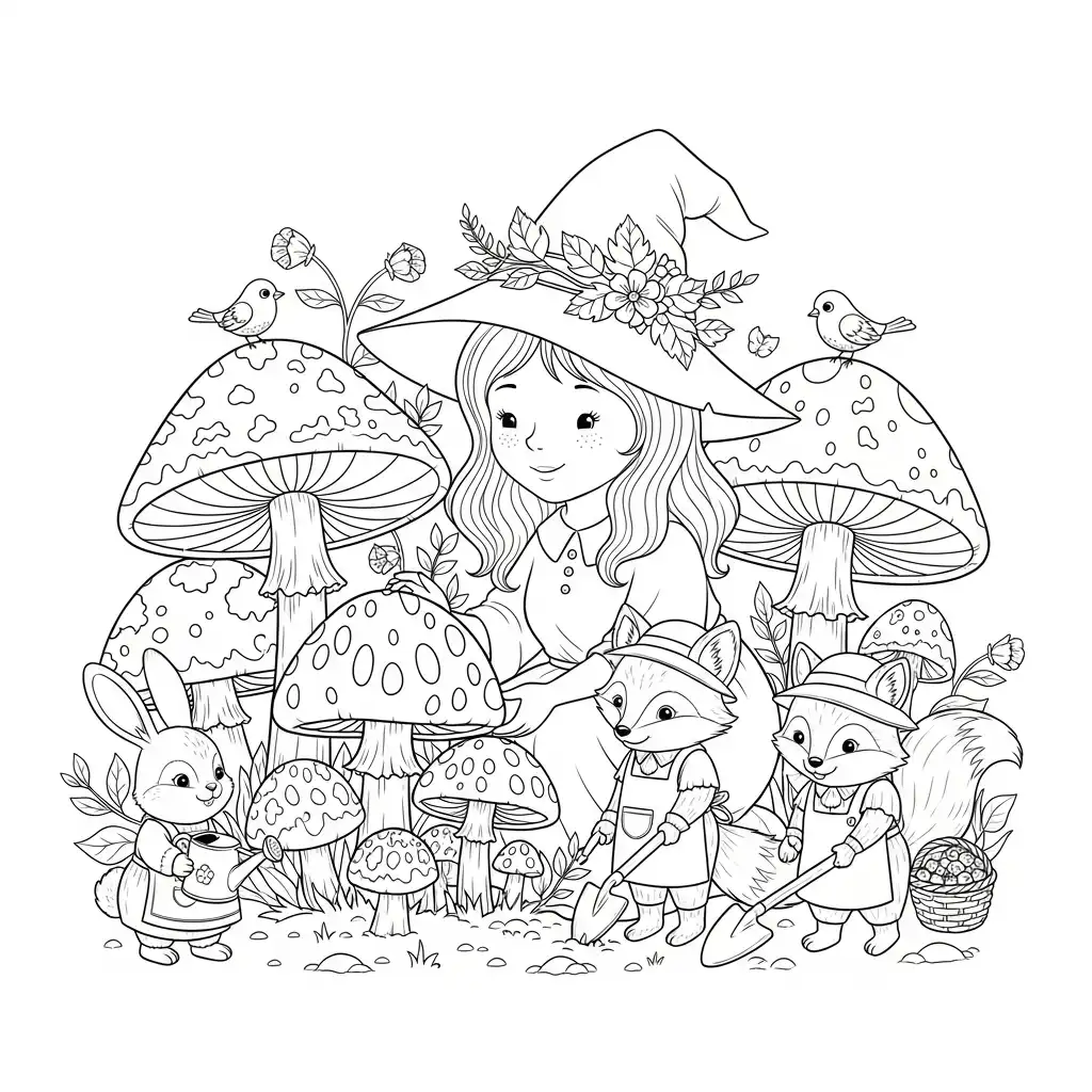 Brujas para colorear gratis para imprimir 1