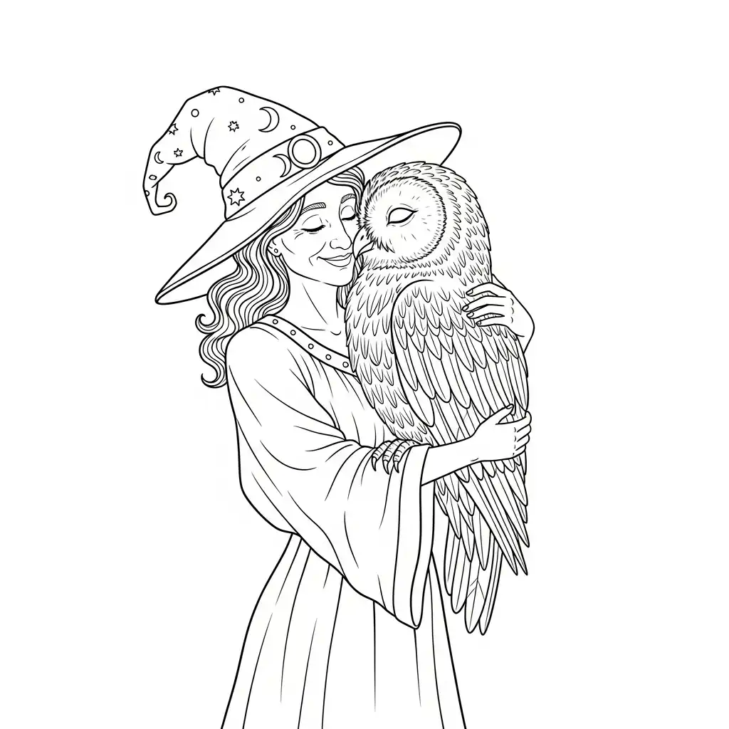 imagen para colorear Brujas niño