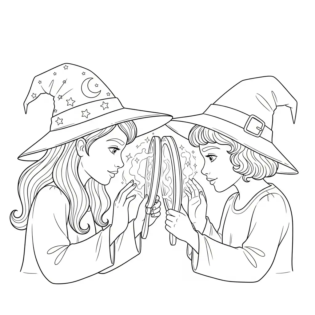 Brujas para colorear para imprimir gratis 1