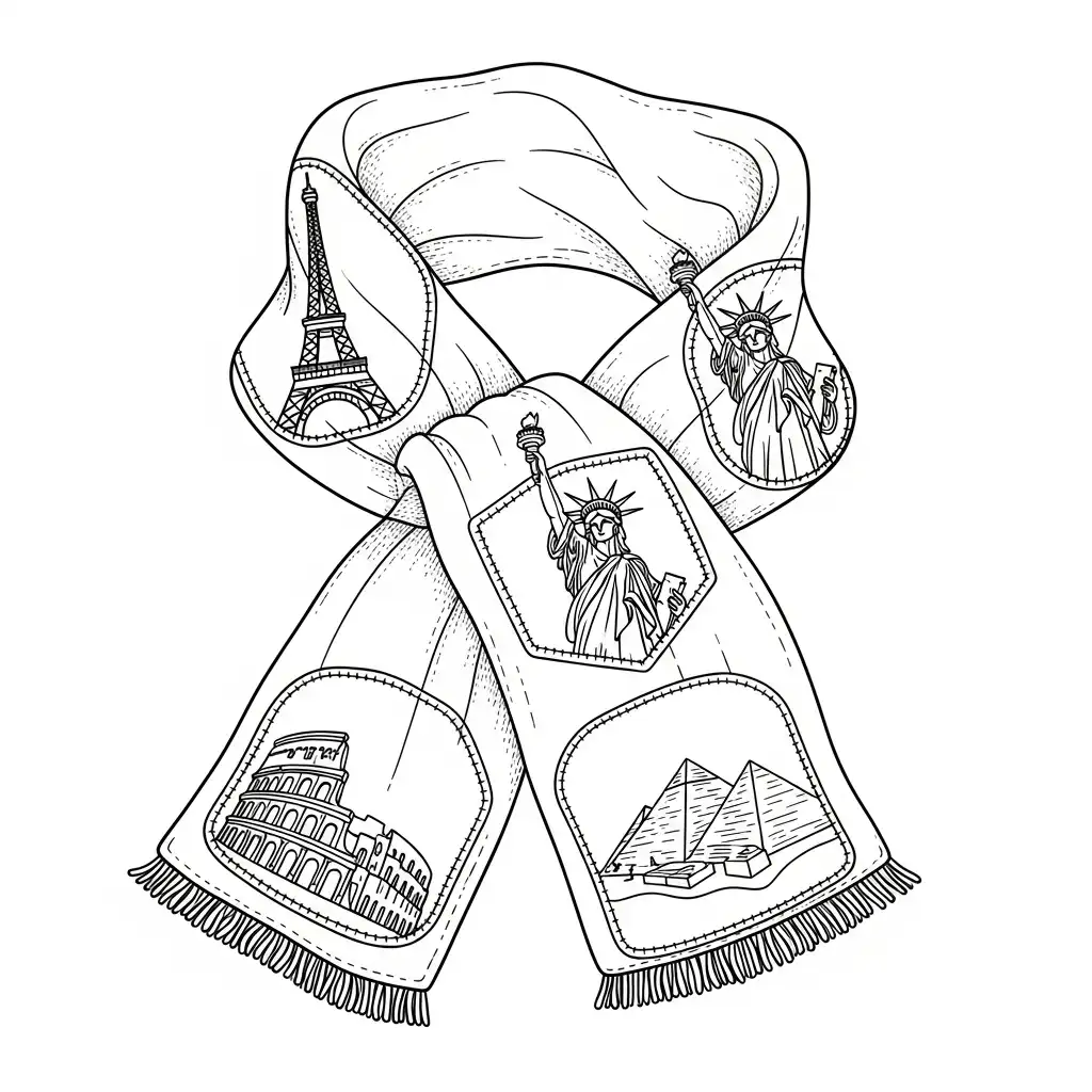 Bufanda para colorear para imprimir para niño de 7 años