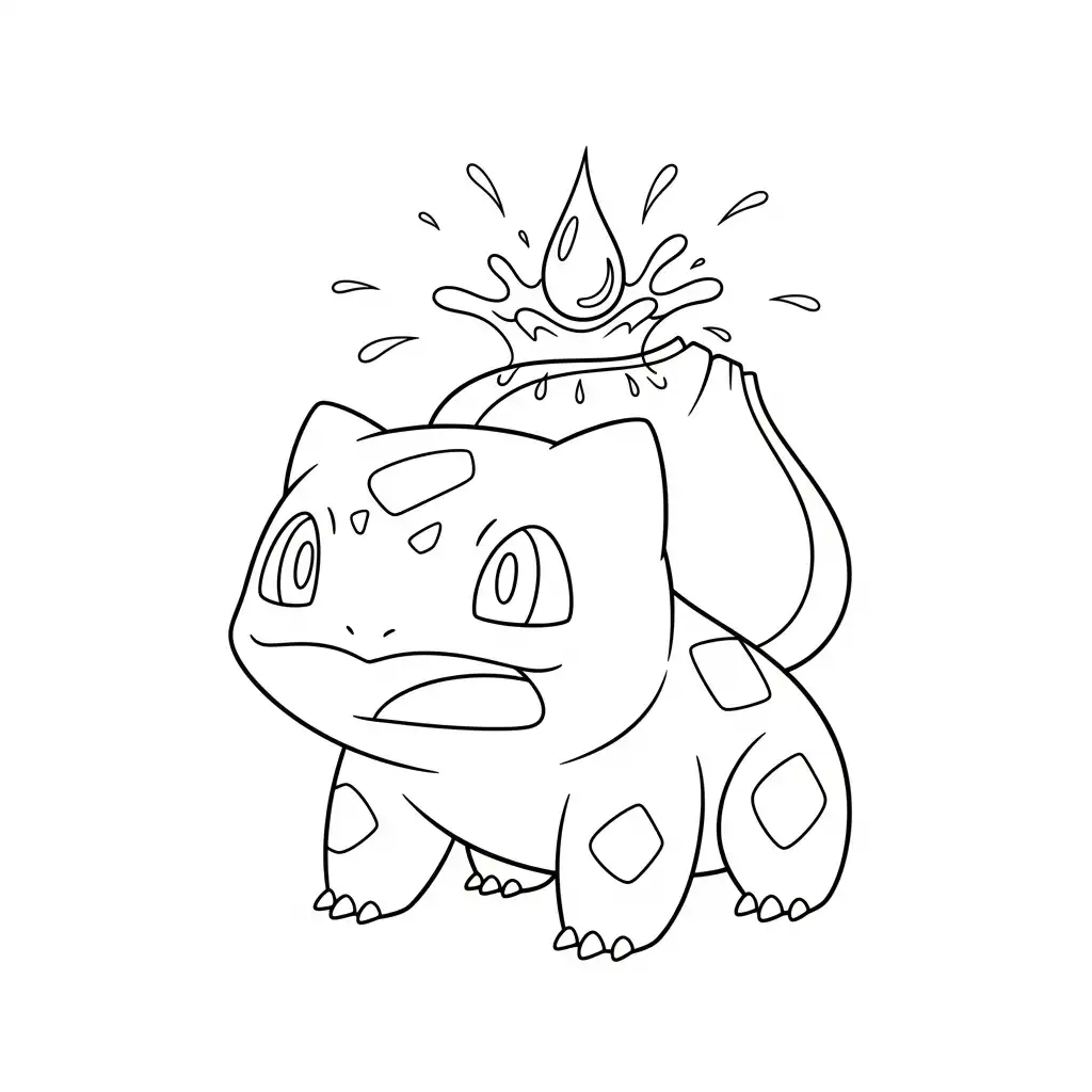 Bulbasaur para colorear y recortar para imprimir gratis