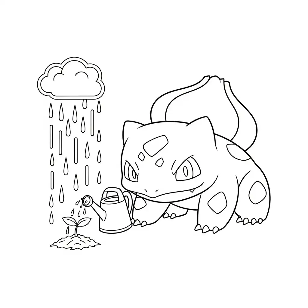 Bulbasaur para colorear para niño para imprimir 1