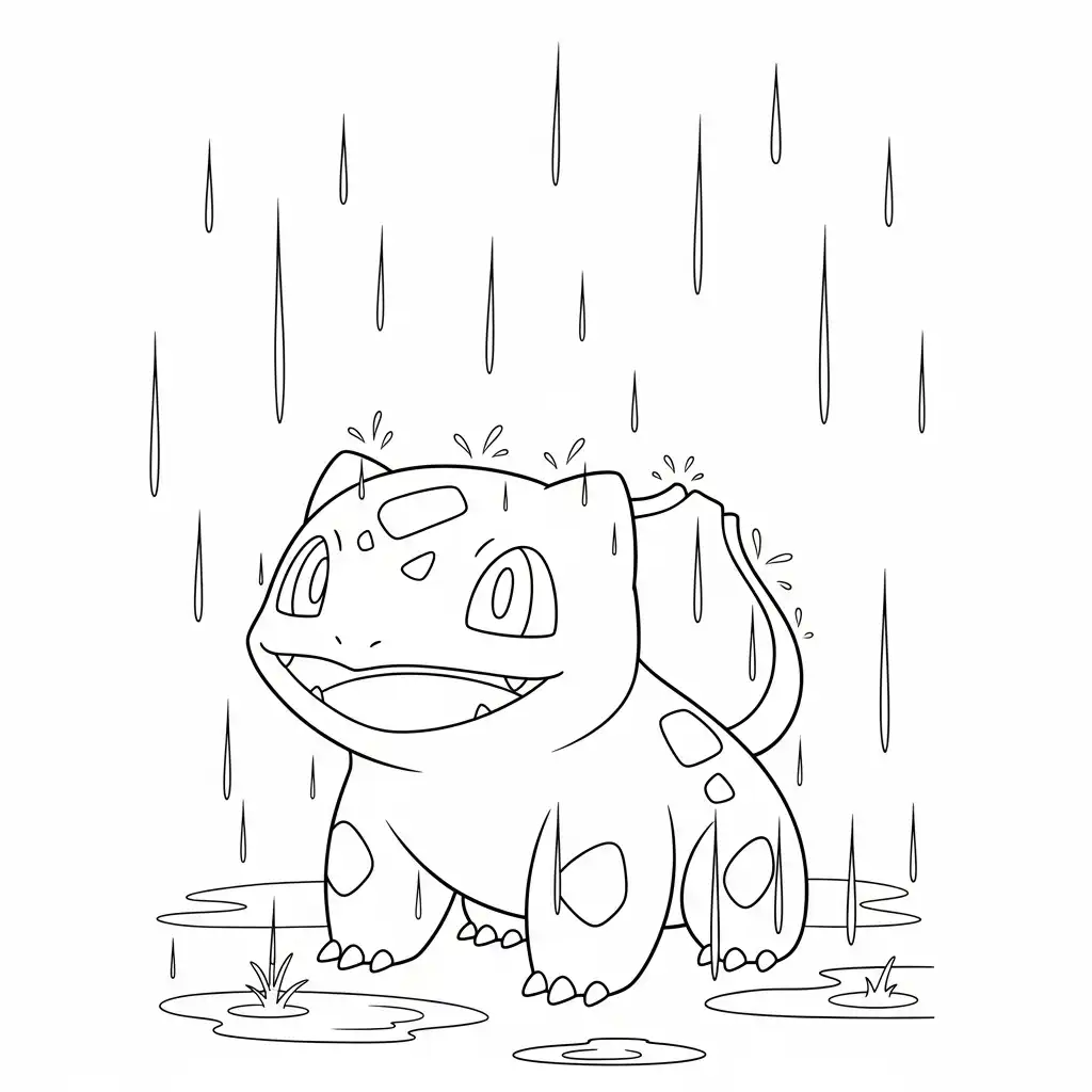 Bulbasaur para colorear para niños para imprimir gratis