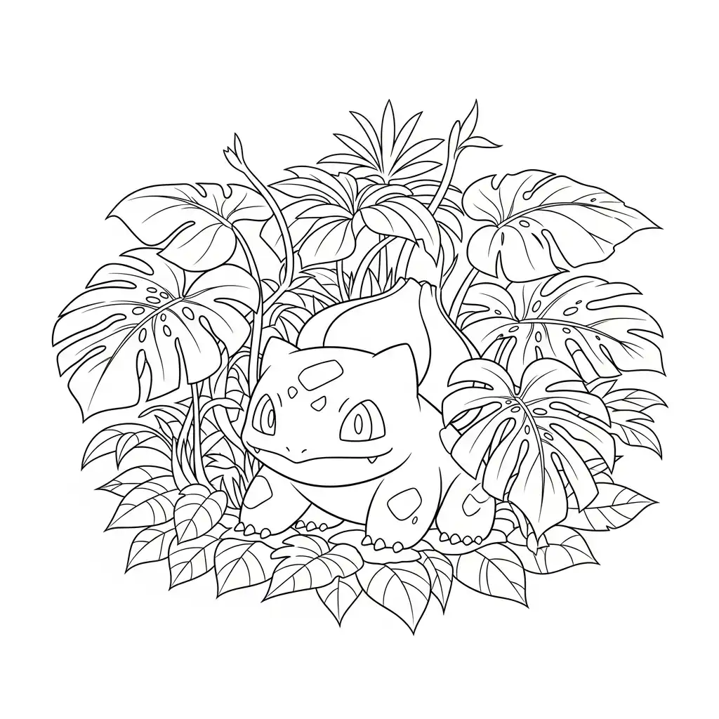 Bulbasaur para colorear para imprimir a4