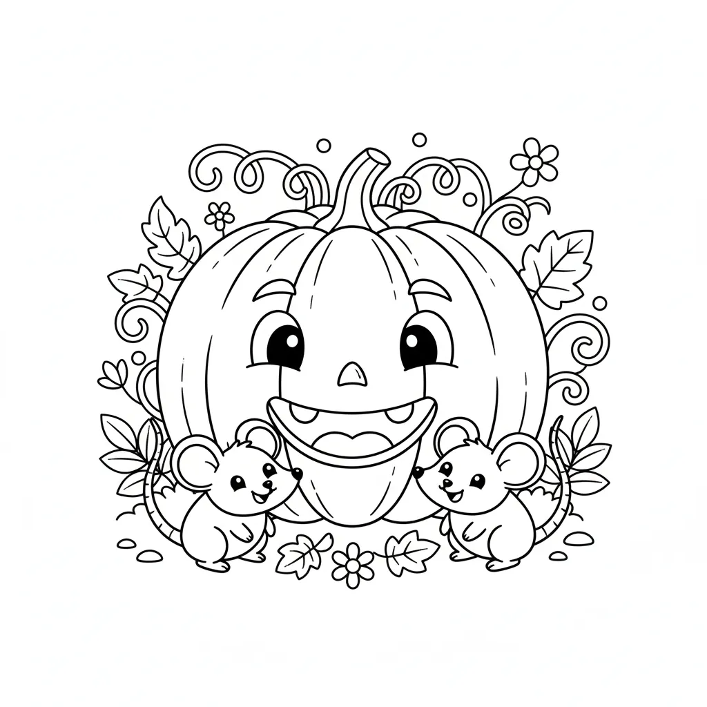 Calabaza 11 para colorear para niños para imprimir