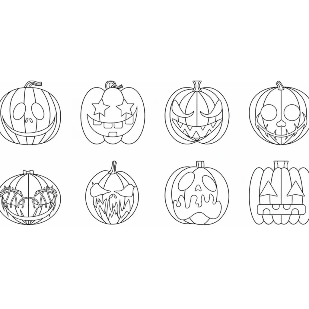 Calabaza 3 para colorear para niño de 5 años