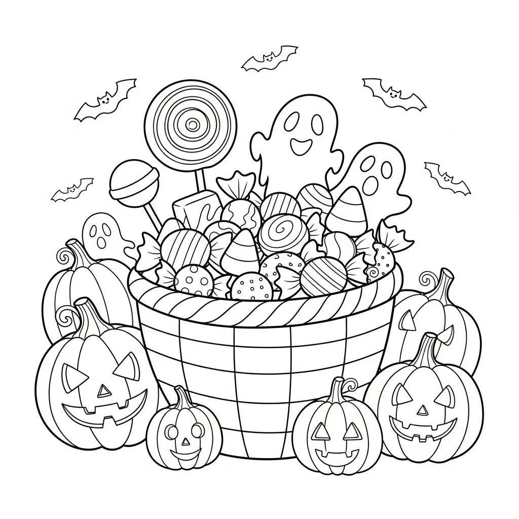 Calabaza en Halloween 13 para colorear gratis para imprimir