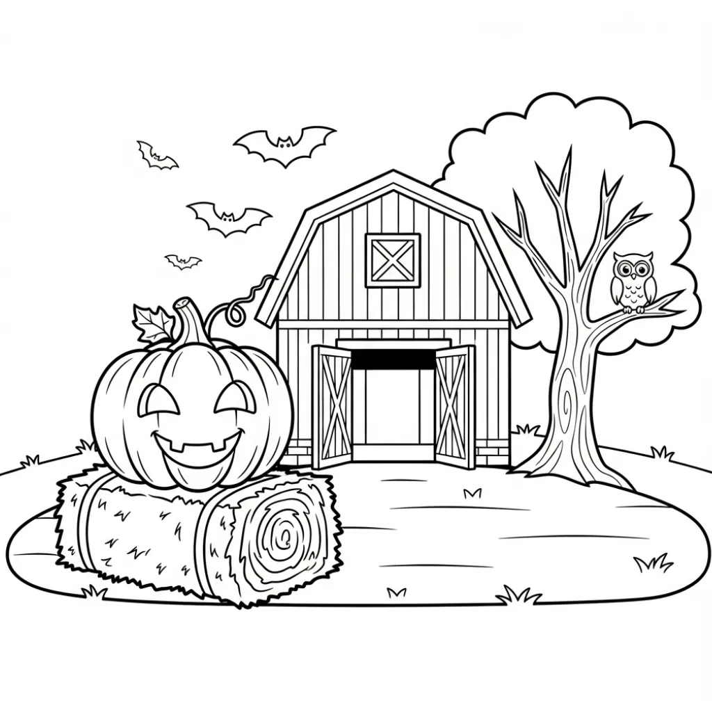 Calabaza en Halloween 16 para colorear para niño para imprimir gratis