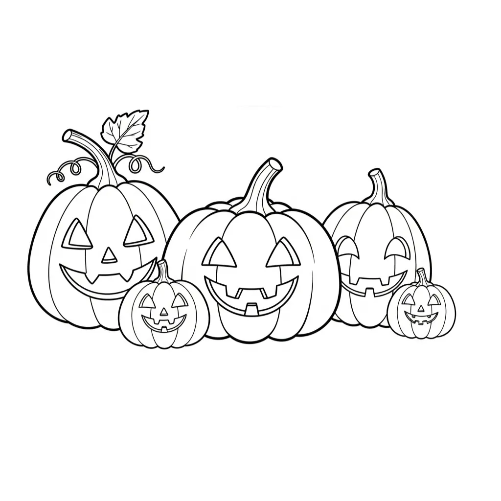 Calabaza en Halloween 3 para colorear educativo para niño