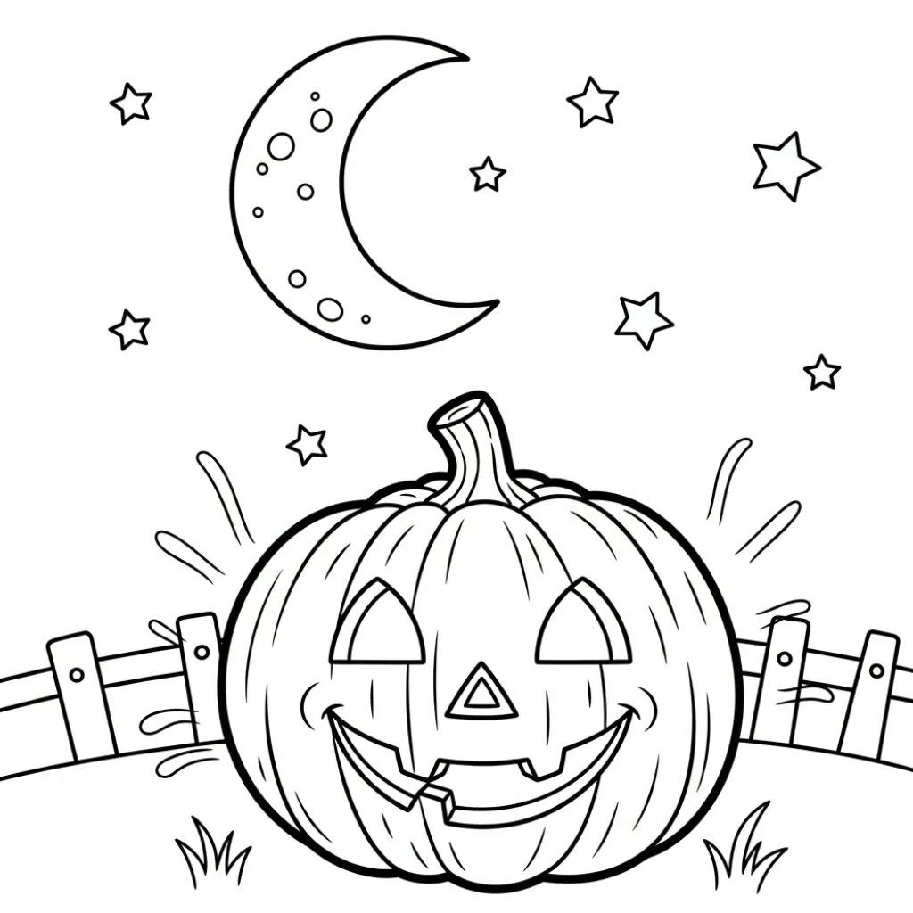 Calabaza en Halloween 7 para colorear gratis para imprimir