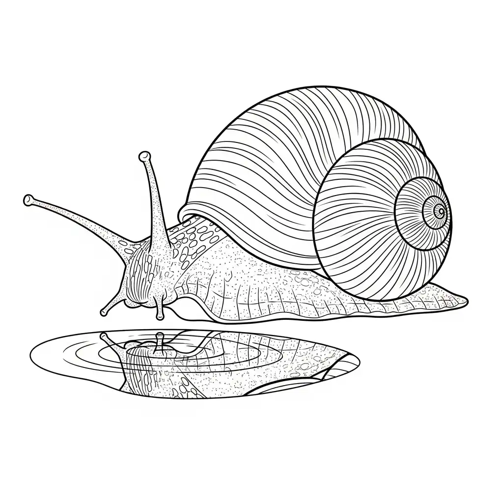 Caracol para colorear y dibujo para imprimir 1