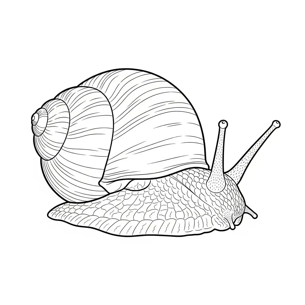 Caracol para colorear para niño de 7 años