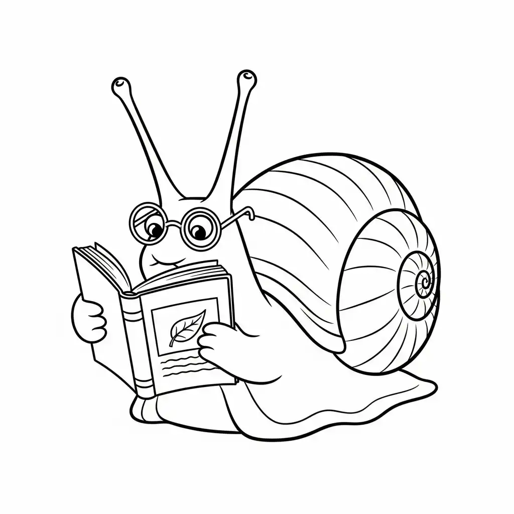 Caracol para colorear y recortar