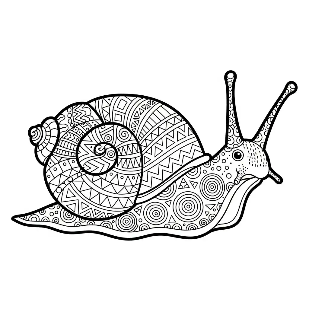 Caracol para colorear para niño de 6 años