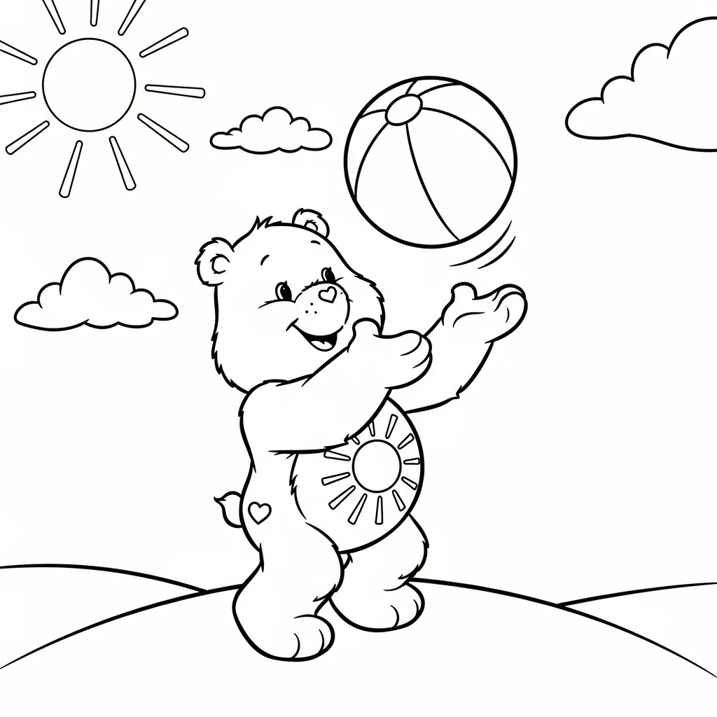 Care Bear 1 para colorear para imprimir para niño de 4 años