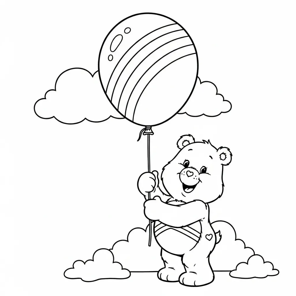 Care Bear 12 para colorear para niño de 6 años