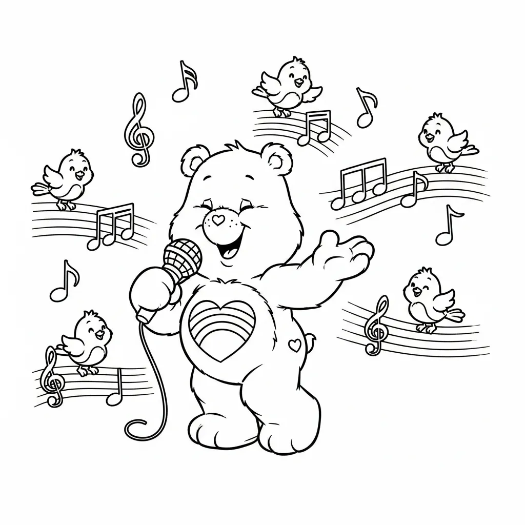 Care Bear 16 para colorear para niño de 4 años